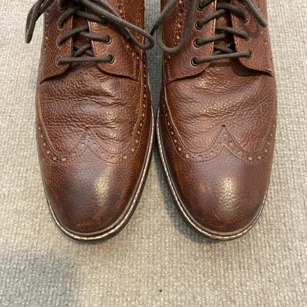 Cole Haan Grand.OS Shoes Mens Size 12 M Brown Leather Wingtip Brogue C27089‎